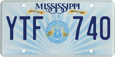MS license plate YTF740