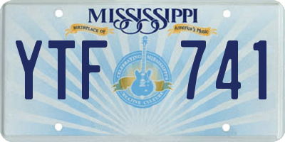 MS license plate YTF741