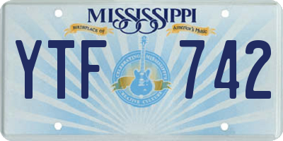 MS license plate YTF742