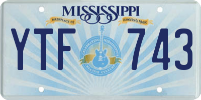 MS license plate YTF743