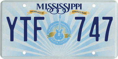 MS license plate YTF747