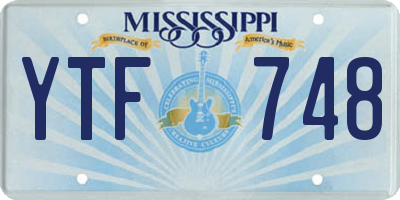 MS license plate YTF748