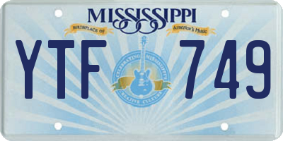 MS license plate YTF749