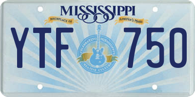 MS license plate YTF750
