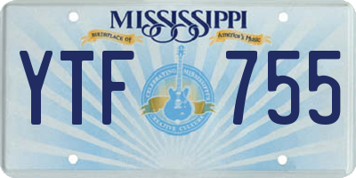 MS license plate YTF755
