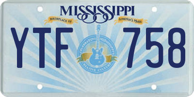 MS license plate YTF758