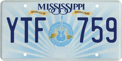 MS license plate YTF759