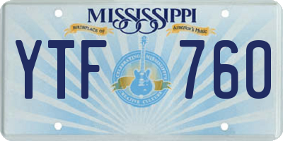 MS license plate YTF760