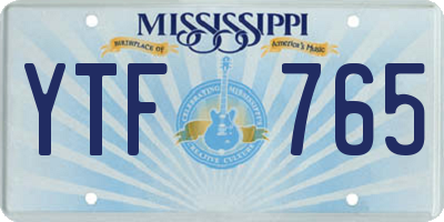 MS license plate YTF765