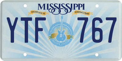 MS license plate YTF767