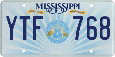 MS license plate YTF768