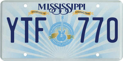 MS license plate YTF770