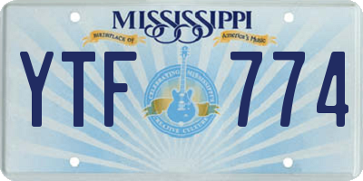 MS license plate YTF774
