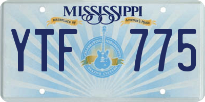 MS license plate YTF775