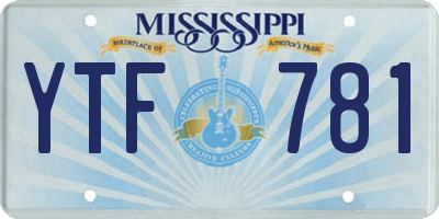 MS license plate YTF781