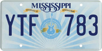 MS license plate YTF783
