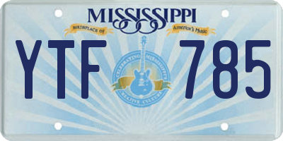MS license plate YTF785