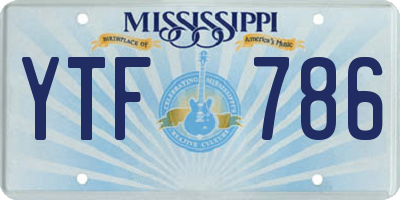 MS license plate YTF786
