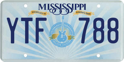MS license plate YTF788