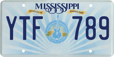 MS license plate YTF789
