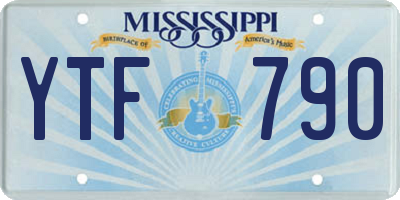 MS license plate YTF790