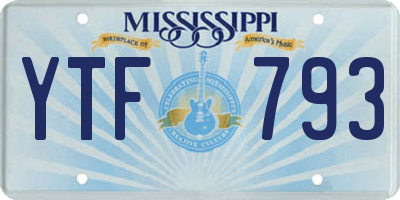 MS license plate YTF793