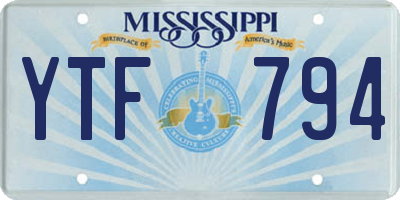 MS license plate YTF794