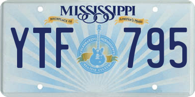MS license plate YTF795