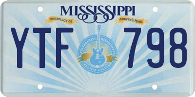 MS license plate YTF798
