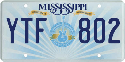 MS license plate YTF802