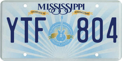 MS license plate YTF804