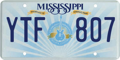 MS license plate YTF807