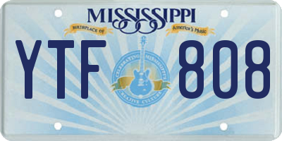 MS license plate YTF808