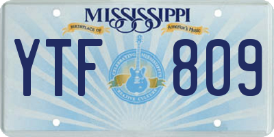 MS license plate YTF809