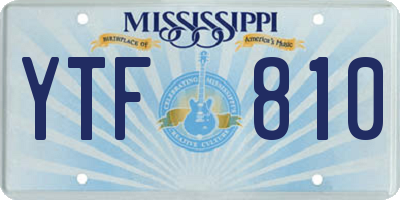 MS license plate YTF810