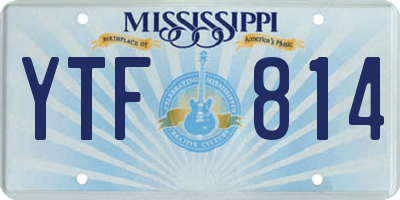 MS license plate YTF814