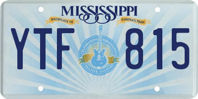 MS license plate YTF815