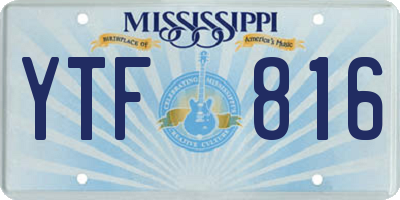MS license plate YTF816
