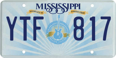 MS license plate YTF817