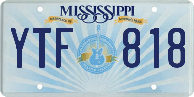 MS license plate YTF818