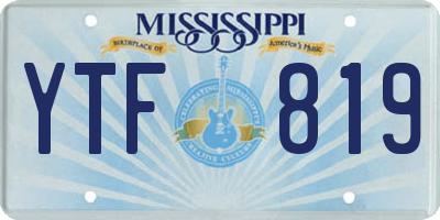 MS license plate YTF819