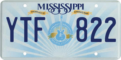 MS license plate YTF822