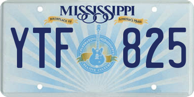 MS license plate YTF825