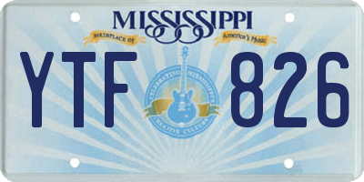 MS license plate YTF826