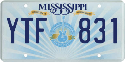 MS license plate YTF831