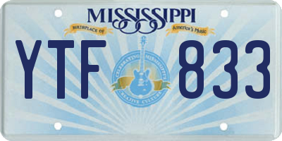MS license plate YTF833