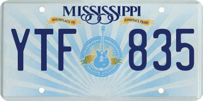 MS license plate YTF835
