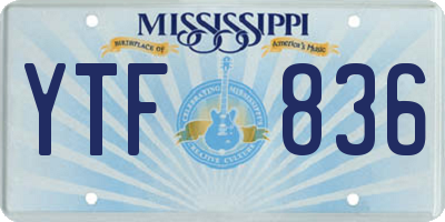 MS license plate YTF836