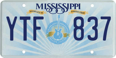 MS license plate YTF837