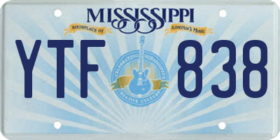 MS license plate YTF838